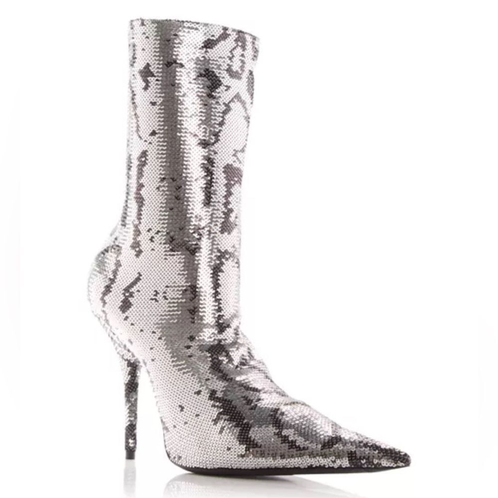 Balenciaga Knife Sequin High Heel Sock Booties size 38.5